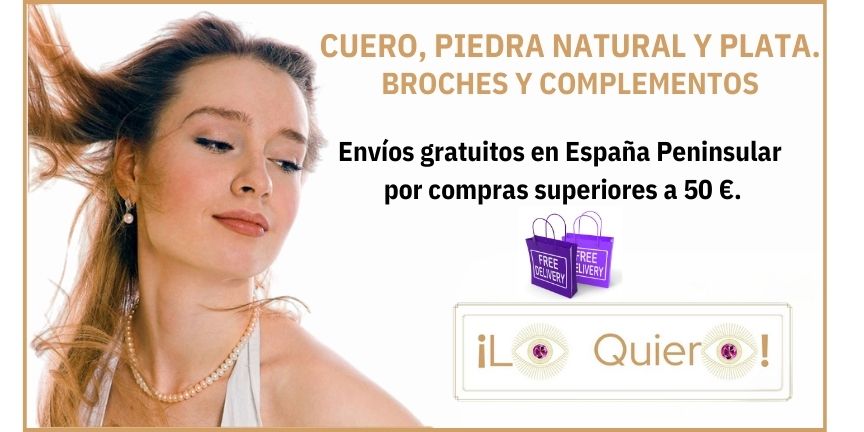 Collares y pulseras exclusivos de fiesta para la mujer. Cuero o piedras naturales con brillantes de cristal y strass de Romy&Chic. Collares de cuernos de pitón con cuero o cadenas de piedras. Cierres magnéticos en zamak o acero, plata de ley, gemas multicolor y  y charms colgantes. 