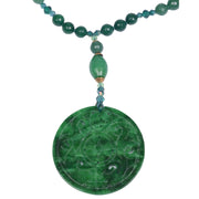 Collar medallón de jade verde