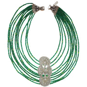 Collar de jade verde de 10 vueltas