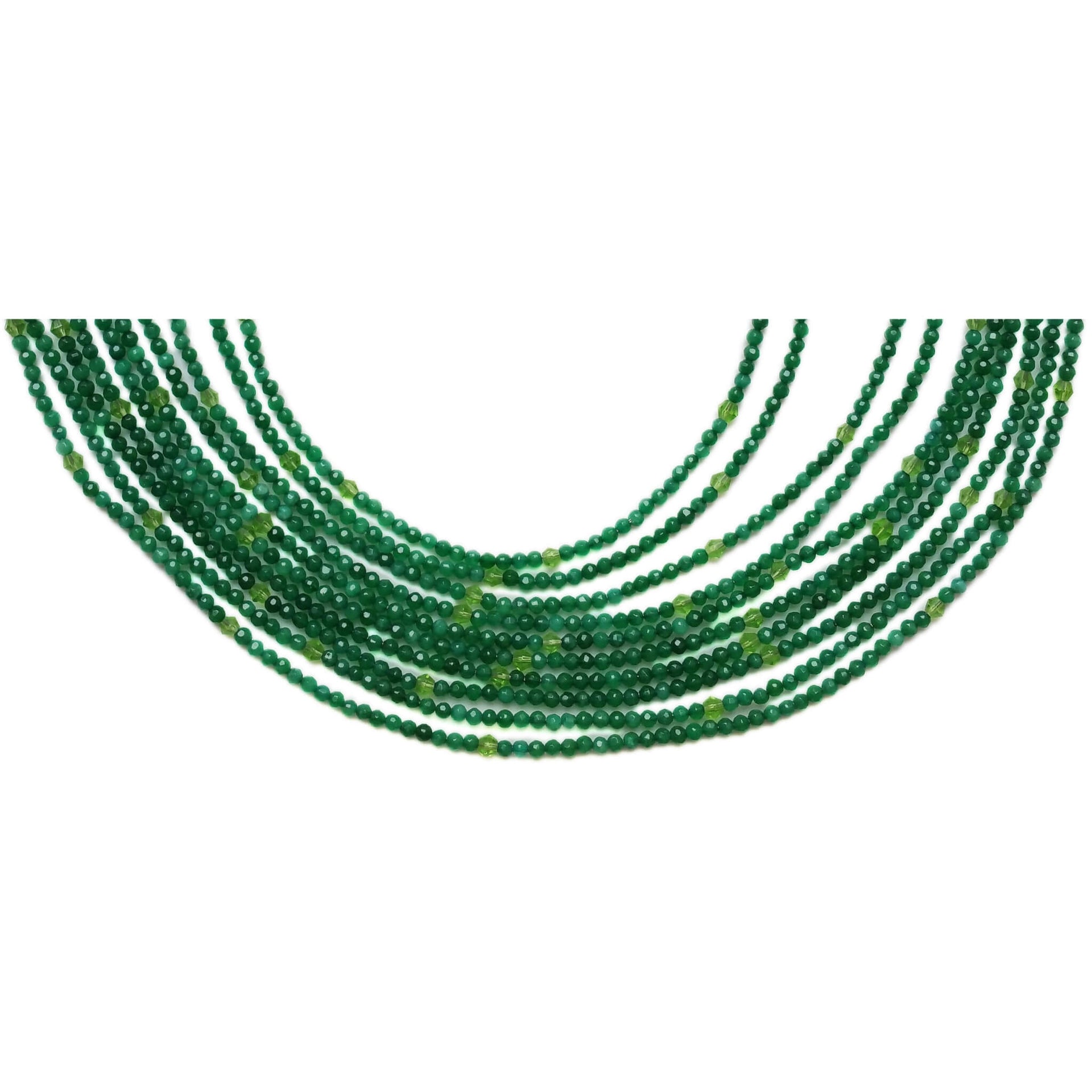 Collar de jade verde de 10 vueltas