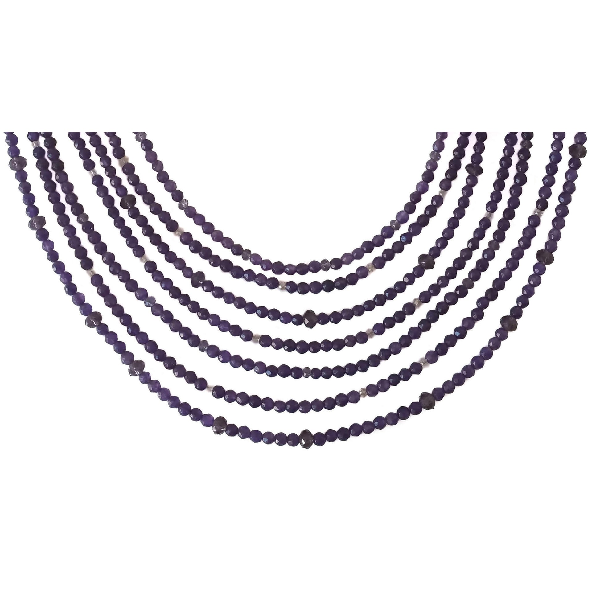 Collar de ágata morada de 7 vueltas