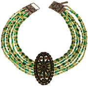 Collar de jade y piedras naturales variadas verdes