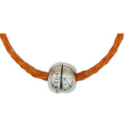 Cierre magnetico de zamak de pulsera de cuero sintético trenzado naranja