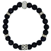 Pulsera de ónix facetado y central de brillantes blancos