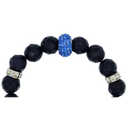 Pulsera de aventurina azul y central de brillantes de cristal celeste