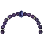 Pulsera de amatista y central de brillantes de cristal morado