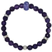 Pulsera de amatista y central de brillantes de cristal morado