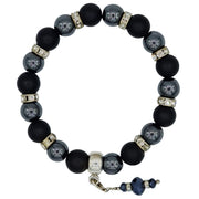 Pulsera de onix mate y hematite con charm colgante