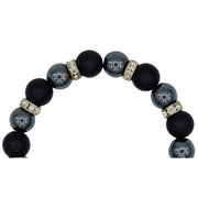 Pulsera de onix mate y hematite con charm colgante