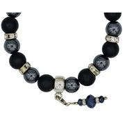 Pulsera de onix mate y hematite con charm colgante