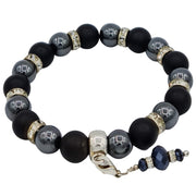 Pulsera de onix mate y hematite con charm colgante