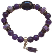 Pulsera de amatista morada y concha lila