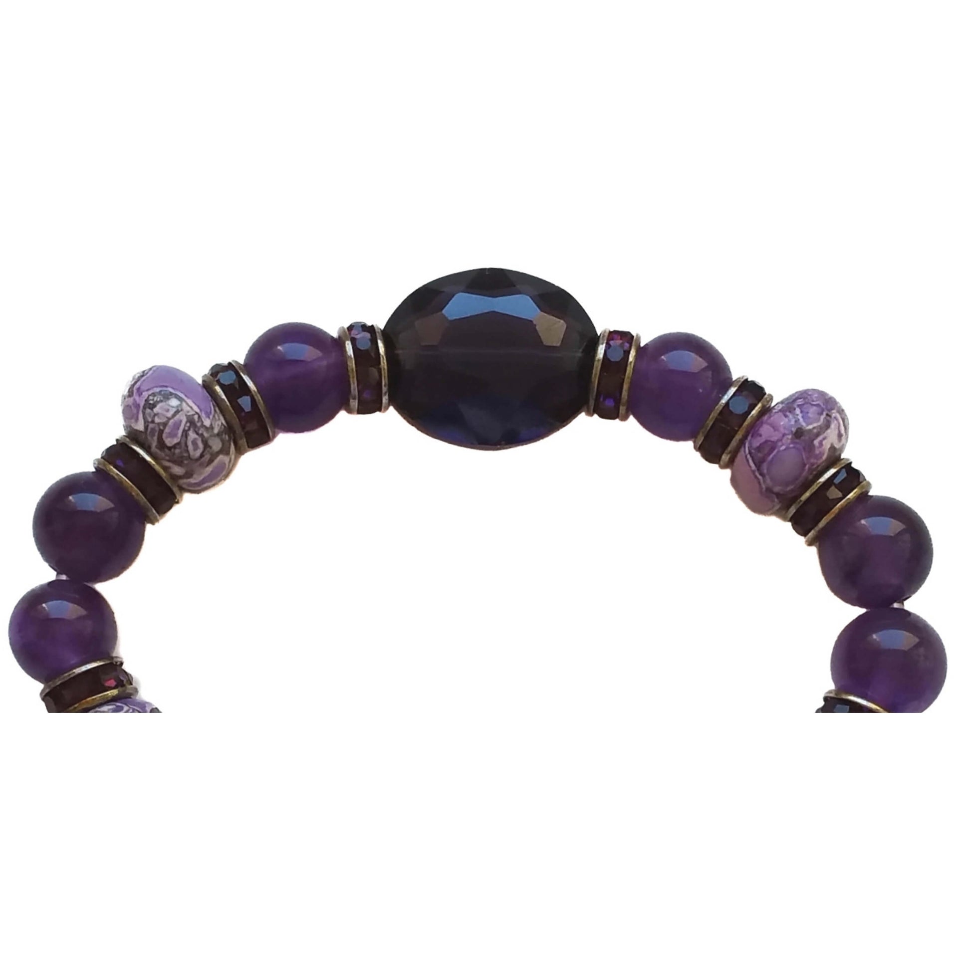 Pulsera de amatista morada y concha lila