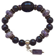 Pulsera de amatista morada y concha lila