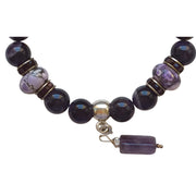 Charm colgante de pulsera de amatista morada y concha lila