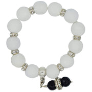 Pulsera de jade blanco y rondelles de strass