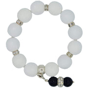 Pulsera de jade blanco y rondelles de strass