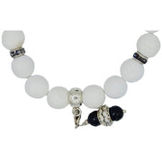 Charm colgante de pulsera de jade blanco 