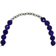 Pulsera de ágata morada y central de bolitas de plata