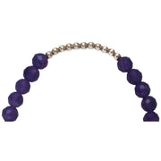 Pulsera de ágata morada y central de bolitas de plata